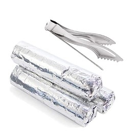 NKlaus 3 rolls of incense charcoal 33mm quick ignition and charcoal tongs for incense burner 40644