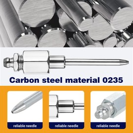 JIEYAO 7 Pcs Needle Grease Tips, 5 Grease Needle Nozzles 1 Grease Needle Dispenser 1 Rubber Nipple Adapter, Grease Needle Nozzle Kit Bearing Grease Injector Needle Grease Tip Fitting Coupler