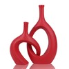 WUBIANJIE Red Ceramic Vase Set - Modern Boho Decor, Snuggle