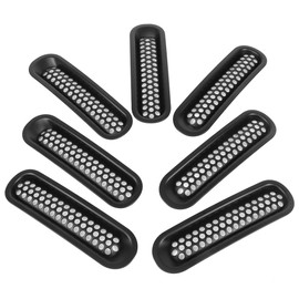 7pcs ABS Exterior Front Grilles Mesh Grill Fit For Jeep Wrangler 2007-2018 Black