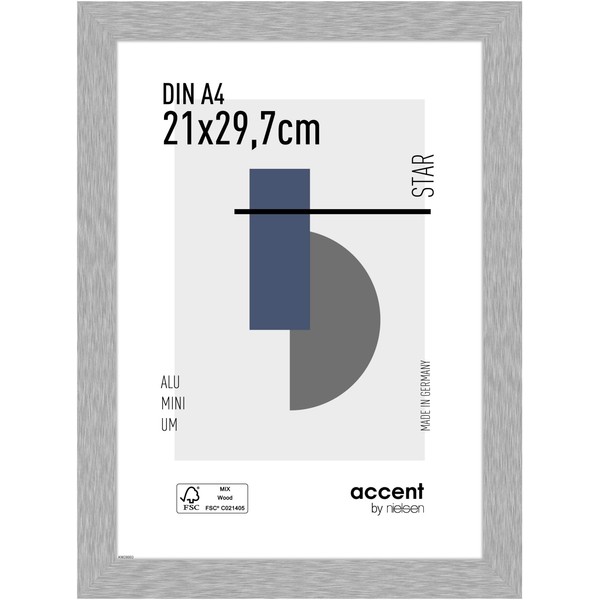 accent by nielsen Star Aluminium Picture Frame, 21 x 29.7