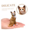 Kisangel Lifelike Kitten Statue Creative Cat Model Ornament for Cognitive