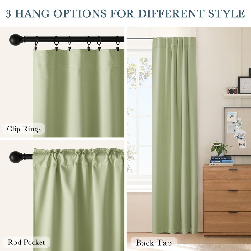 PONY DANCE Short Blackout Curtains - Window Curtain Treatments Light