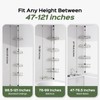 HAMITOR Shower Caddy Tension Pole: 4-Tier Rustproof Bathroom Corner Shelf