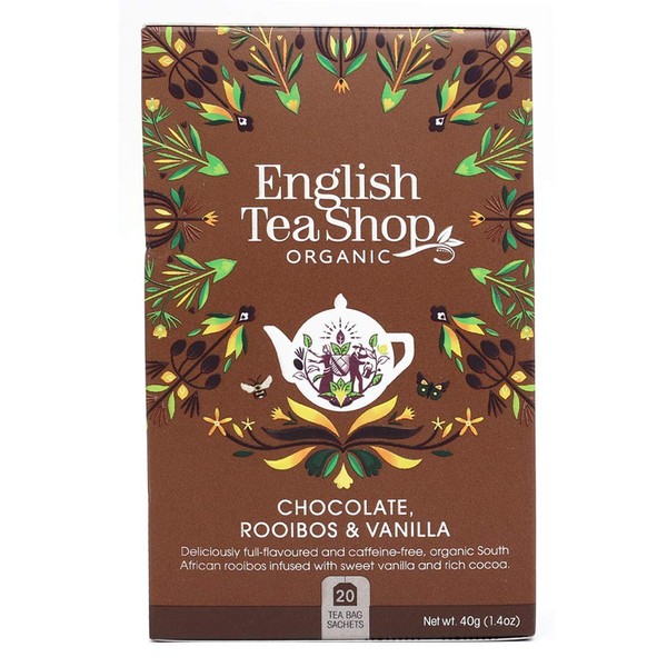 English Tea Shop - Chocolate, Rooibos & Vanilla - 20 Tea Bag Sachets, 40 g