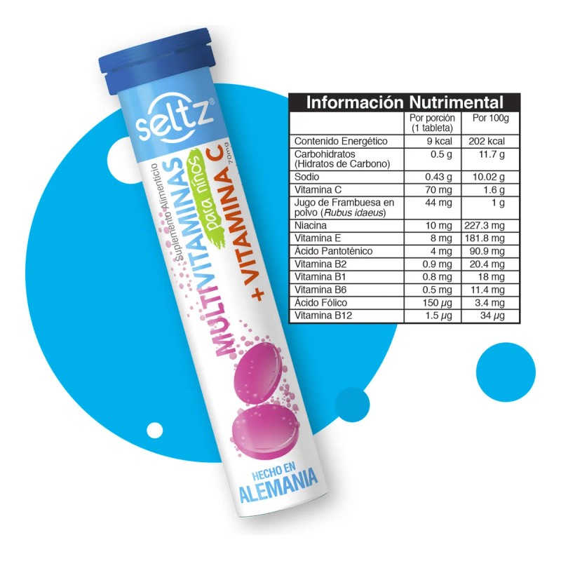 Multivitaminas + Vit. C Niños Seltz 3 Pack Tabletas Efervece