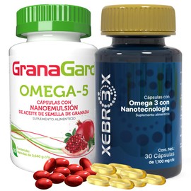 GranaGard, Xebrex, Duo Pack Omega 5 Omega 3 Nanotecnología Suplemento 30 Cápsulas c/u