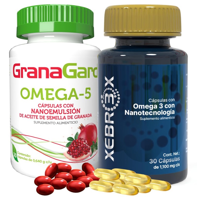 GranaGard, Xebrex, Duo Pack Omega 5 Omega 3 Nanotecnología Suplemento
