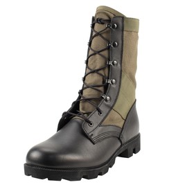Belleville 8 Inch Canopy Jungle Boots for Men - Highly Breathable Leather & Nylon Upper, Double & Triple Stitched Seams, Medial Side Drainage Vents, and Classic Panama Outsole Tread, Olive Drab - 12 R