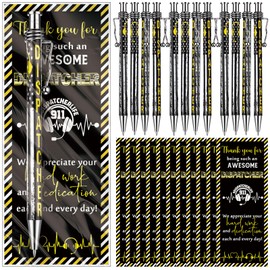 Frienda 25 Set 911 Dispatcher Gifts Ballpoint Pens with Bookmarks US Flag