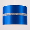 Large Modern Decorative Blue and Silver Diamante Jewel Effect Polycotton