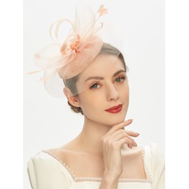 Cizoe Tea Party Fascinator Kentucky Derby Hat Fascinator Pillbox Hat Headband for Cocktail(A-Champagne