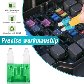 JatilEr Car Fuses Mini Blade 30 Amp, Mini Blade Fuses 10 Pcs, Automotive Replacement Fuses, Automotive Tools with 1 Fuse Puller for Car/Rv/Truck/Motorcycle/Boat