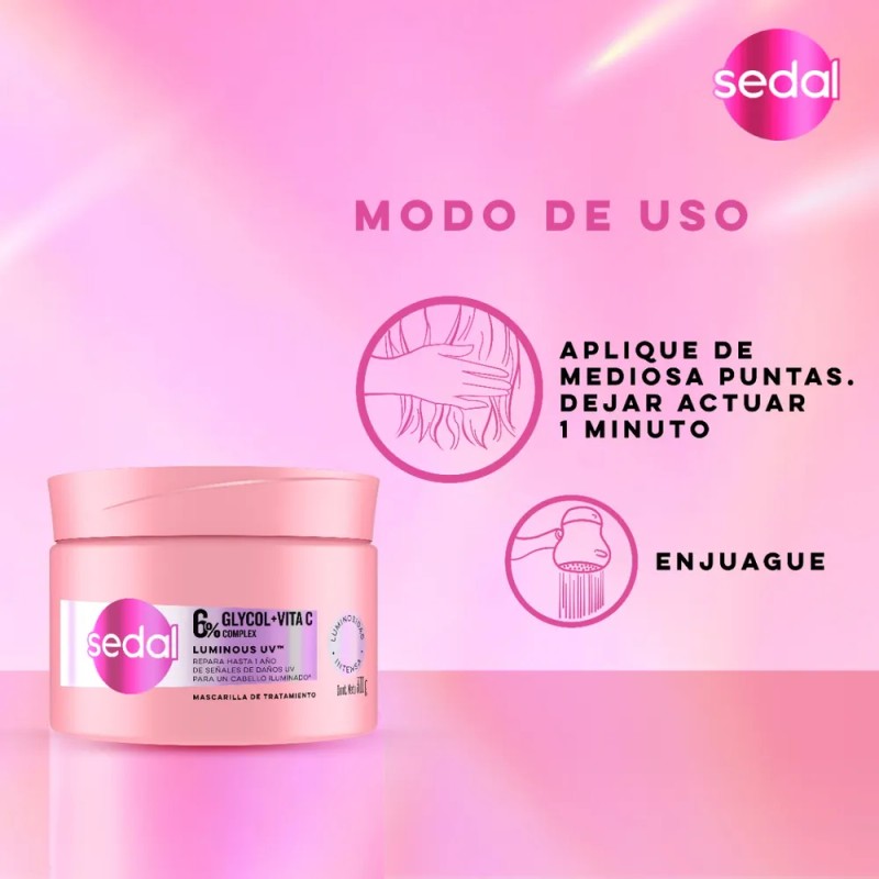 Mascarilla Capilar Sedal Luminous UV 300 ml