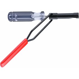 Valve Lash Adjustment Tool, with Angled Feeler Gauge，10mm Jam Nut Valve Adjustment Tool, Slotted Valve Adjusting Stud, Compatible with Honda/Nissan/Toyota/Japanese Auto Vehicle (Black and red)
