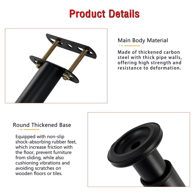 4Pcs Adjustable Bed Support Legs 10-16.5", Heavy Duty Support Legs