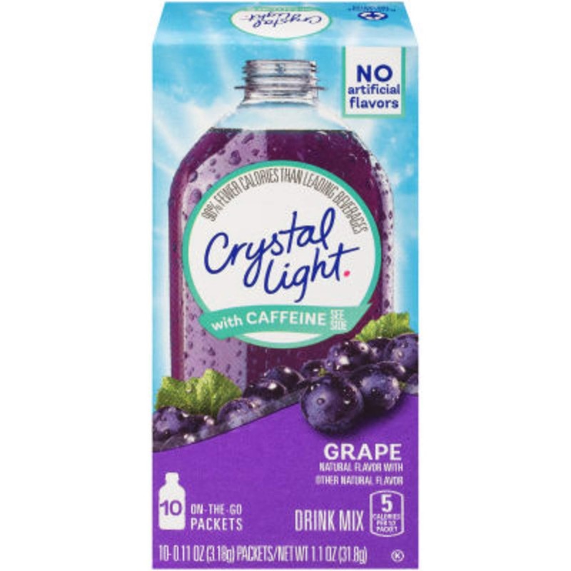 Crystal Light On-the-Go, Sugar-Free Grape Energy Drink Mix with Caffeine,