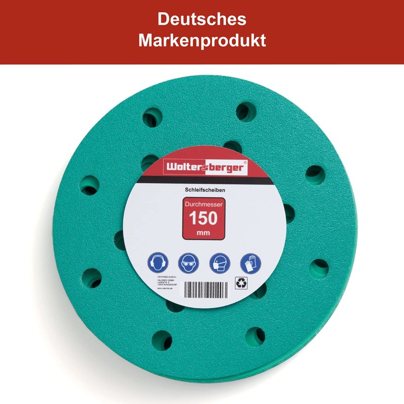 Woltersberger Sanding Disc, 150 mm, Gold, Green, Red