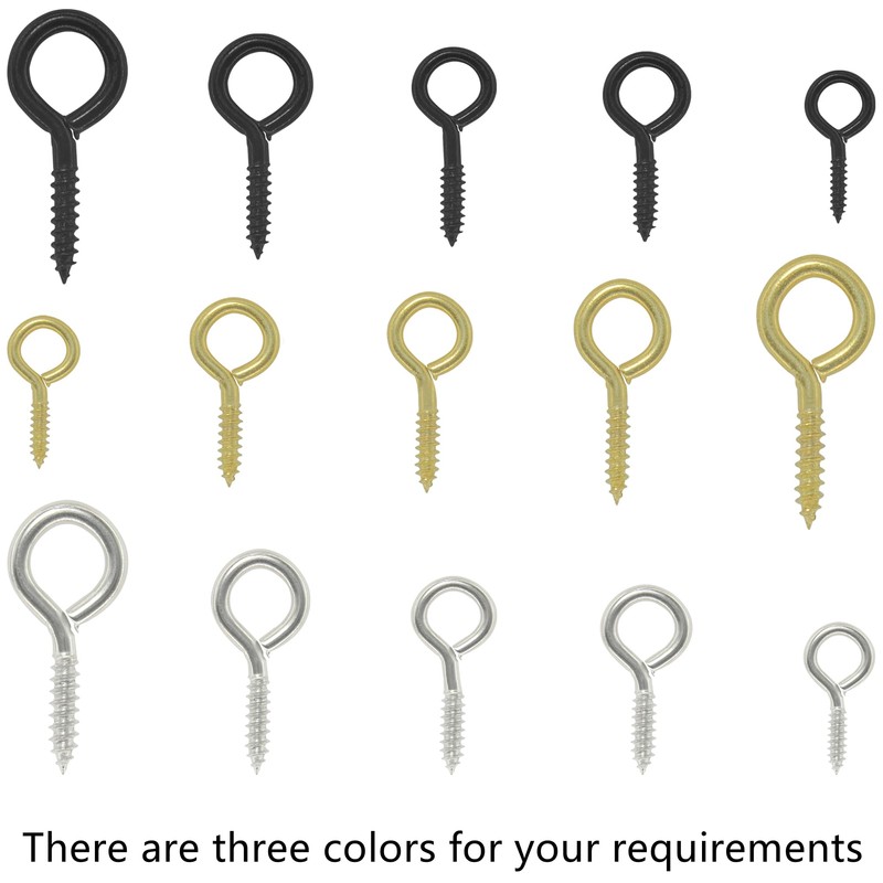 110 PCS Self Tapping Eye Screw Hooks Eye Bolts with