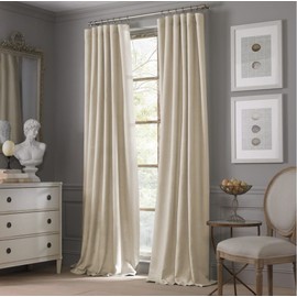 Valeron Estate Linen Rod Pocket/Back Tab Window Panel, Sand, 108"