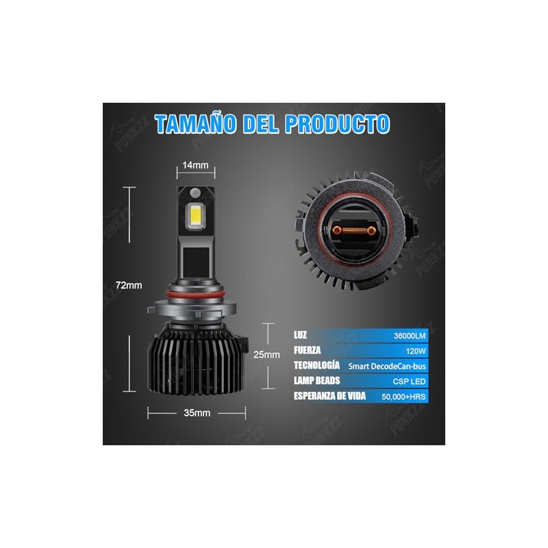 Focos Led Alta Y Baja Luces 36000lm Canbus, 2 Unidades