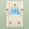 Collections Etc Rooster Embroidered Kitchen Window Curtains