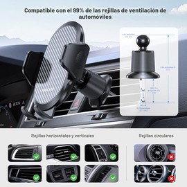 Miracase Soportes para teléfono para tu coche con gancho de metal, soporte para teléfono celular de ventilación de aire, soporte universal para automó