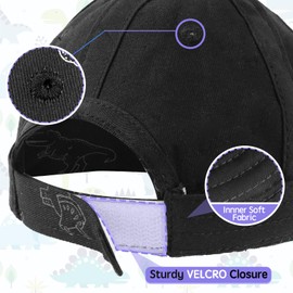 Fynnsure Toddler Baseball Hat Baby Baseball Cap Toddler Hat for Boys Girls Cotton Infant Adjustable Summer Caps with Ponytail Black 1-2 Years