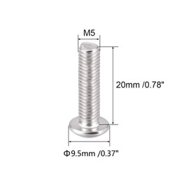 TOP-VIGOR 20Pcs M5 x 20mm Hex Button Head Socket Cap Screws, Allen Socket Drive, 304 Stainless Steel Flanged Button Bolts Nuts Fastener for Machine