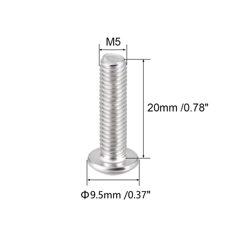 TOP-VIGOR 20Pcs M5 x 20mm Hex Button Head Socket Cap