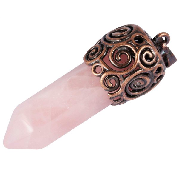 KYEYGWO Unisex Crystal Dots Pendant Necklace, Hexagon Chakra Stone Pendant