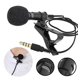 Mini Lapel Mic Clip On Lavalier Microphone 3.5mm for Phones PC Laptops Recording