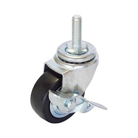 Uei Caster: S Series, ST-S Type, Free-Caster with Stopper, Rubber Car, Wheel Diameter 2.6 inches (65 mm), Screw Size: M0.6 x 1.6 inches (16 x 40 mm), Pitch 0.8 inches (2.0 mm), Manufacturer Model: ST-65RHS, M16 x 40