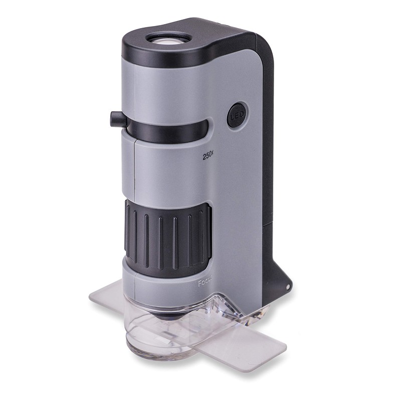 Carson MicroFlip 100x-250x Microscopio Tascabile LED e UV - Base