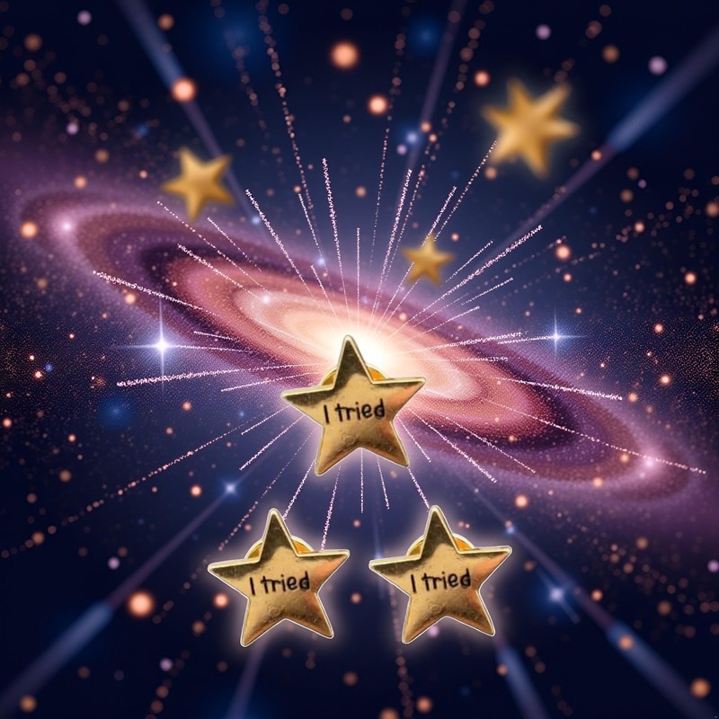 3 Pcs i Tried Stars Enamel Pin Creative Pop-Enamel Pin