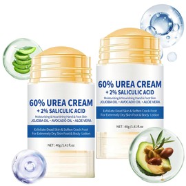 2pcs 60% Urea Cream - Urea Cream 60 Percent for Feet - Cracked Heel Repair Cream - Ure_a Foot Cream Stick Plus 2% Salicylic Acid For Calluses - Foot Crea_m For Cracked Heels And Dry Skin