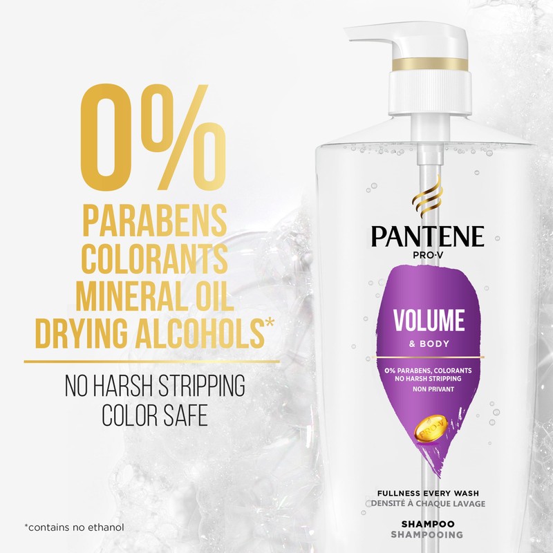 Pantene Volume Shampoo for Fine Hair, Volume & Body, Safe
