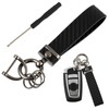 Amabro Carbon Fiber Car Keychain, Detachable Key Chain Holder 360