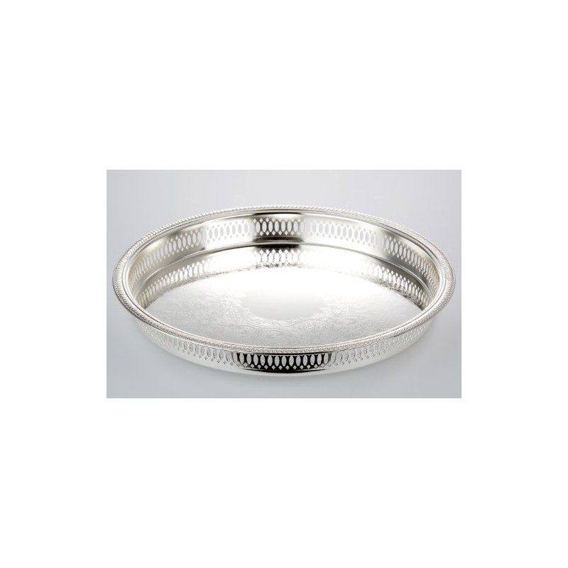 Silber Tischkultur Gallery Tray Round Small Decorated Diameter 21.0 cm