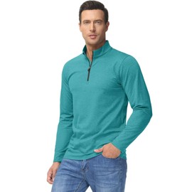Boladeci Mens Pullover 1/4 Zip Fleece Lined Long Sleeve Golf Shirts for Men Lightweight Running 3/4 1/2 Half Zip Sweatshirts Golf Jacket Men Sudaderas para Hombre Golf Cold Weather Gear Green