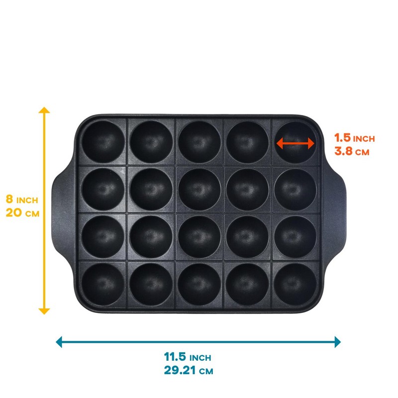 Happy Sales HSTKP20, Nonstick Baking Tray Takoyaki Pan, Aebleskiver Ebelskivers