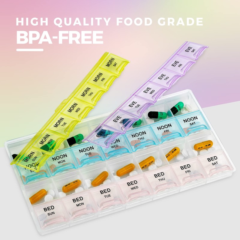 Pill Organizer - Large Pill Organizer with Weekly and Daily