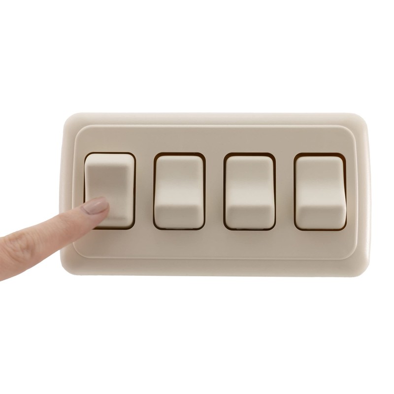 American Technology Components Quad SPST On-Off Switch with Bezel, 12-Volt,