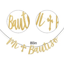 Mi Bautizo Banner – Bandera de Dios Bendece, Bautismo Banner, Bautismo Banner, Bautismo para niñas/niños, Baby Shower Banner para decoración de fiesta de niña/niño