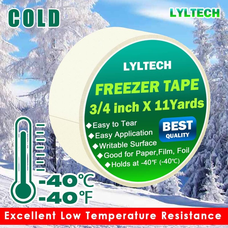 Freezer Tape 3 Rolls,Crepe Paper,Removable Labels,Writable Surface,Easy to Tear, Working