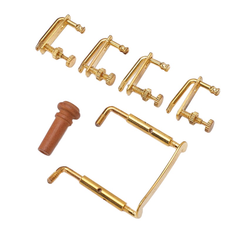 4/4 Wood Violin Parts Tailpiece Chinrest Tuning Pegs Metal Tail