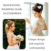 Paotxpum 3 PCS Pearl Flower Wedding Hair Clip Rhinestone Bridal