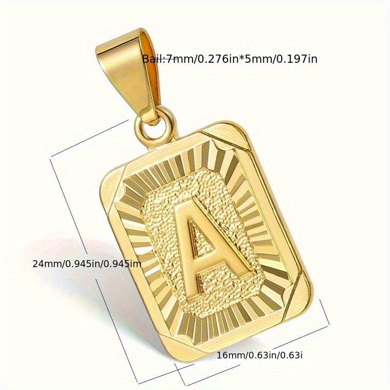 Hermah Initial A-Z Alphabet Capital Letter Pendant Necklace For Men