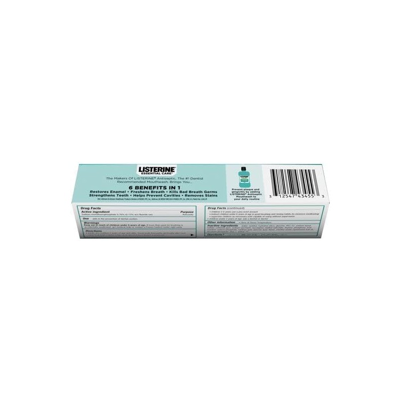 Listerine Essential Care Toothpaste Gel 4.20 oz (Pack of 4)