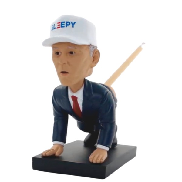 Pesky Patriot Sleepy Joe Biden Bobblehead Pencil Holder Gag Gift | Funny Anti-Biden Novelty Gift Idea for Trump Supporters and Republicans